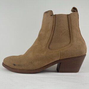 Thursday Chelsea Boots Womens 6.5 Suede Beige Handmade Leather Ankle Booties